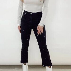 Blue B. Collection Black Denim Rhinestone Jeans